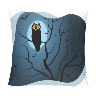 Personality  Halloween Black Owl Vector Illustration Pillow Covers