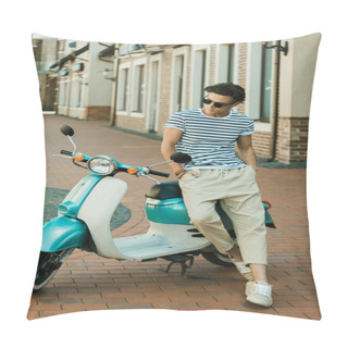 Personality  Young Man With Scooter 3 Pillow Covers