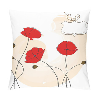 Personality  Poppies Floral Background Pillow Covers