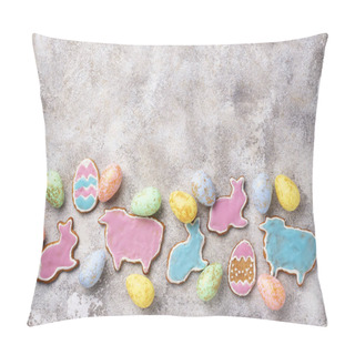 Personality  Easter Cookie In Shape Of Bunny And Sheep Pillow Covers