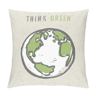 Personality  Think Green Poster Design Template. Vector, EPS10 Pillow Covers