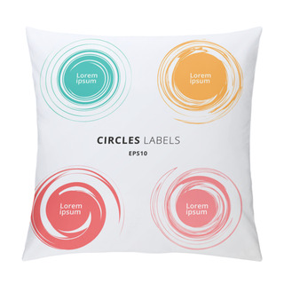 Personality  Set Of Colors Circles Brush On White Background. You Can Use For Pillow Covers