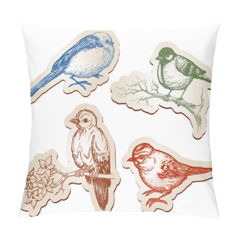 Personality  Vector birds collection pillow covers