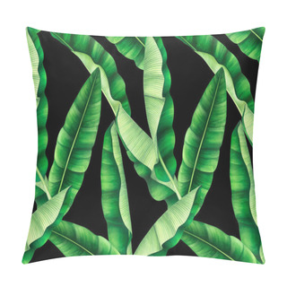 Personality  Seamless Pattern With Banana Leaves. Hand Drawn Watercolor Illustration. Pillow Covers