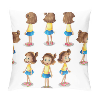 Personality  A Girl Forming A Circle Pillow Covers
