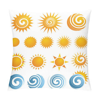 Personality  Set Of Sun Icons And Design Elements Pillow Covers