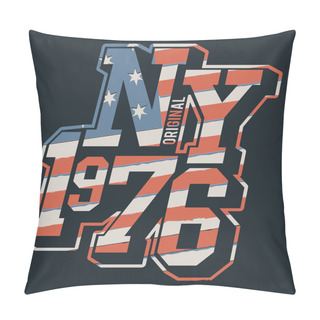 Personality  America New York City Typography, T-shirt Graphic Pillow Covers