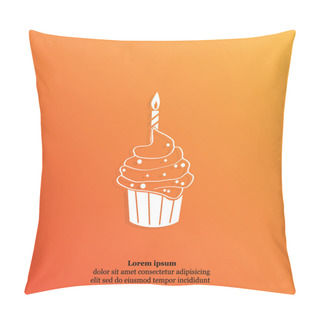 Personality  Birthday Cupcake Icon Pillow Covers