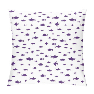 Personality  Fish Seamless Pattern Background. Vector Illustration Backdrop. Pillow Covers