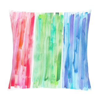Personality  Abstract Painting With Red, Green And Blue Paint Strokes On White  Pillow Covers