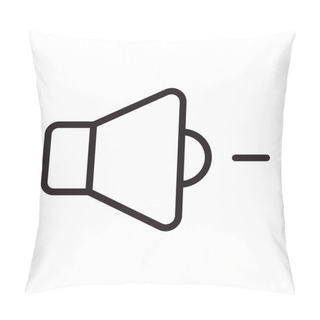 Personality  Down Volume Thin Line Vector Icon Pillow Covers