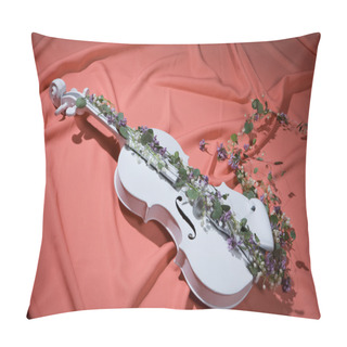 Personality  Violin And Flowers Pillow Covers