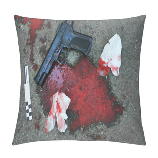 Personality  Gun And Blood Pillow Covers