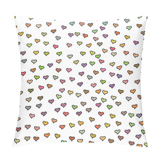 Personality  Seamless Pattern With Tiny Colorful Hearts. Abstract Repeating. Cute Backdrop. White Background. Template For Valentine's, Mother's Day, Wedding, Scrapbook, Surface Textures. Vector Illustration. Pillow Covers