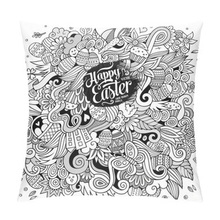 Personality  Easter Vector Sketch Background Pillow Covers