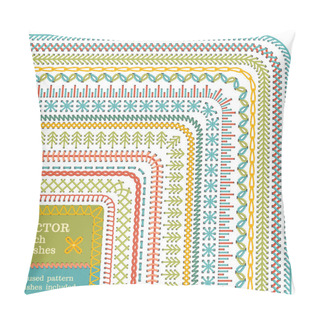 Personality  Vector Set Of Seamless Stitch Brushes. Pillow Covers