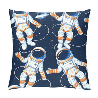 Personality  Vector Seamless Pattern With Astronauts And Stars Pillow Covers