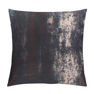 Personality  Top View Of Dirty Rusted Metal Template For Background Pillow Covers