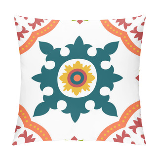 Personality  Seamless Colourful Ornament Tiles Pillow Covers
