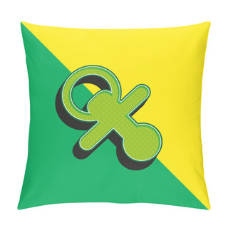 Personality  Baby Pacifier Green And Yellow Modern 3d Vector Icon Logo Pillow Covers