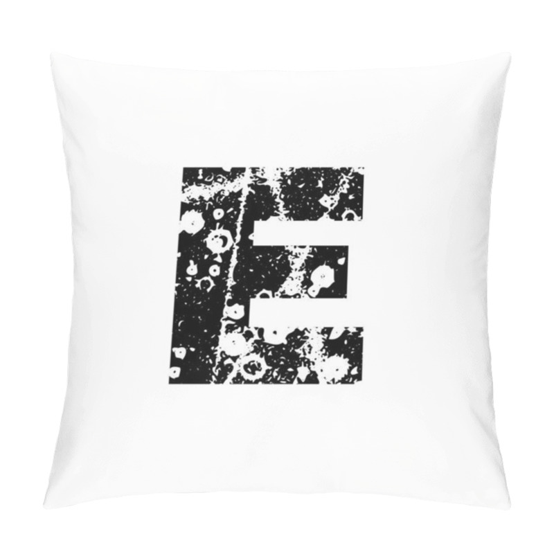 Personality  Painted letter E. Abstract handmade sans serif typeface. Distress textured abc. Ink splatter surface trace. EPS 10 pillow covers