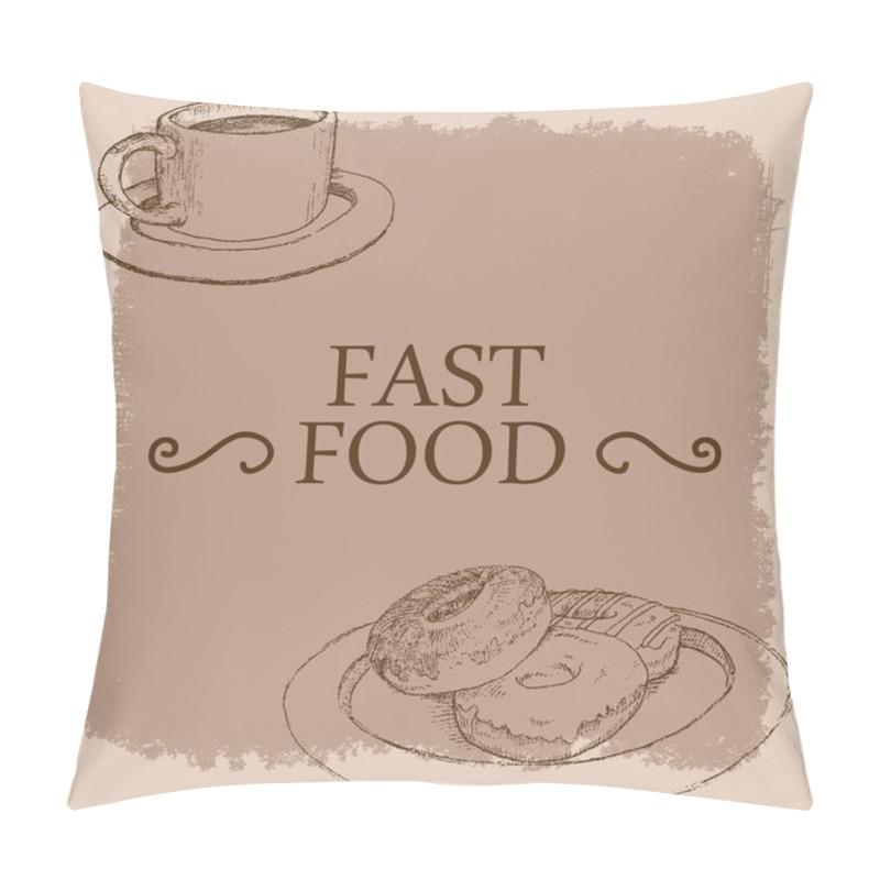 Personality  Morning beverage doodle vector art pillow covers