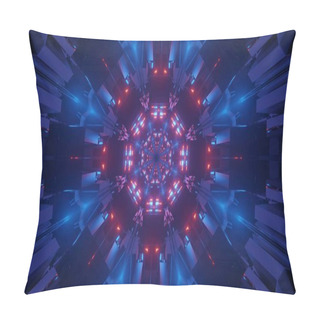 Personality  An Abstract Illustration Of Circular Shapes With Glowing Red And Blue Lights - Perfect For Wallpapers Pillow Covers