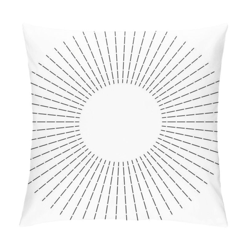 Personality  Radial Ray, Beam Lines. Circular Radiation Stripes Pattern. Glea Pillow Covers