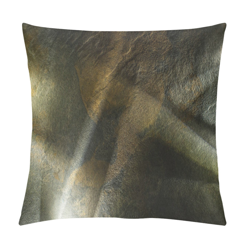 Personality  light prism with beams on dark stone texture background pillow covers