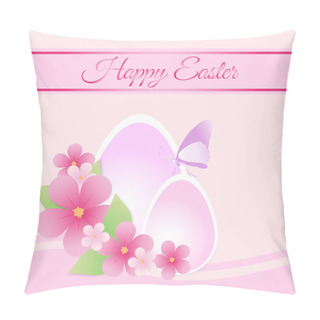 Personality  Happy Easter Card - Vector Illustration Pillow Covers