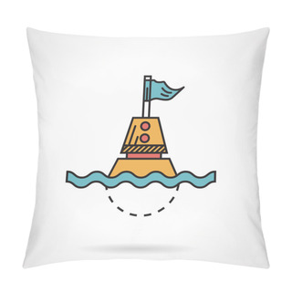 Personality  Flat Design Vector Icon For Maritime Buoy Pillow Covers