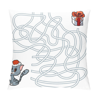 Personality  Maze Game For Children: Cat And Christmas Gift Pillow Covers