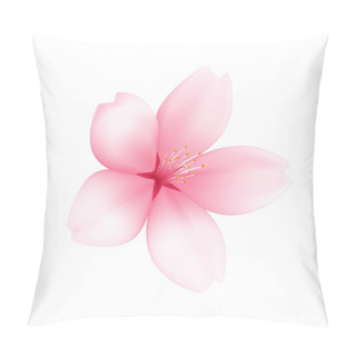 Personality  Vector Realistic Sakura Or Cherry Blossom On White Pillow Covers