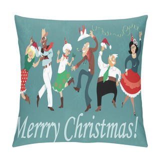 Personality  Christmas Square Dance Pillow Covers