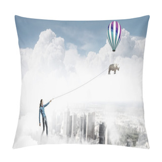 Personality  Woman With Balloon Pillow Covers