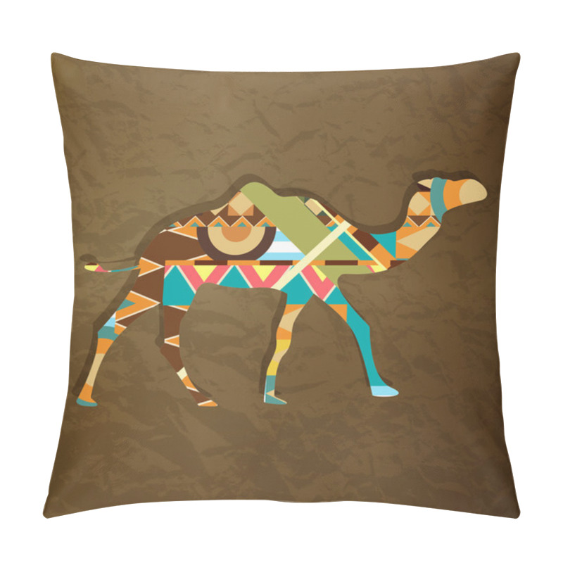 Personality  Camel decorative silhouette ornament - vector illustration pillow covers