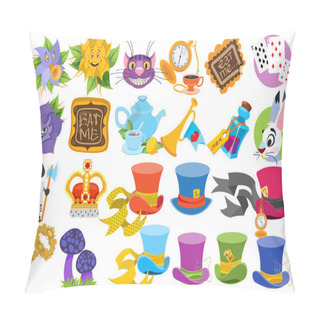 Personality  Alice In Wonderland Icons Set Pillow Covers