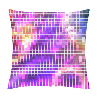 Personality  Bright Sparkling Mosaic Squares Disco Pop Pillow Covers