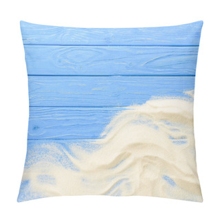 Personality  Sand Waves On Blue Wooden Background Pillow Covers