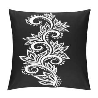 Personality  Beautiful Monochrome Black And White Flowers And Leaves Isolated.  Pillow Covers