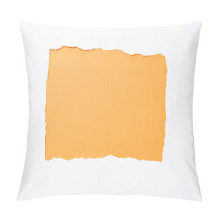 Personality  Orange Colorful Background In White Torn Paper Hole Pillow Covers