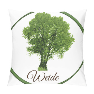 Personality  Willow Tree As Vector Drawn With Single Leaves Pillow Covers