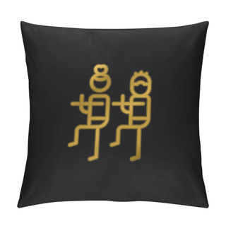 Personality  Bodycombat Gold Plated Metalic Icon Or Logo Vector Pillow Covers