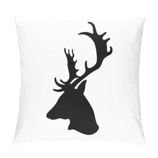 Personality  Deer Head Vector Black Silhouette Pillow Covers