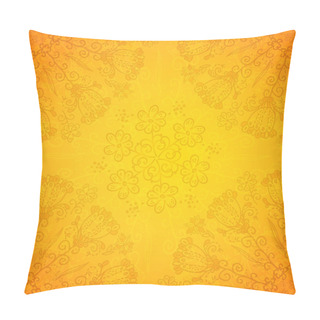 Personality  Vintage Ethnic Vector Ornament Orange Background Pillow Covers