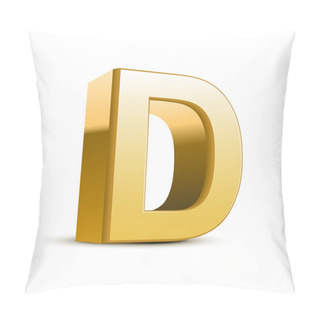 Personality  3d Golden Letter D Pillow Covers