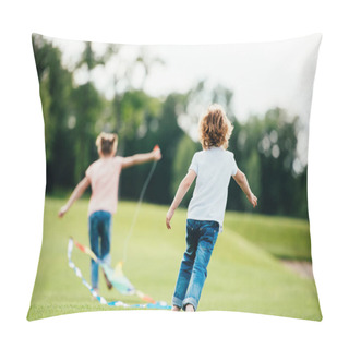 Personality  Siblings Playing With Kite Pillow Covers