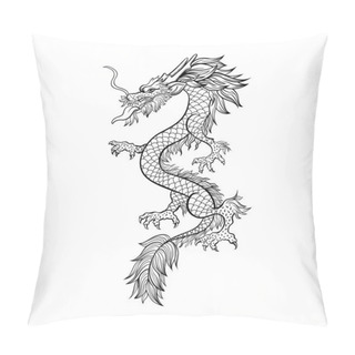 Personality  Chinese Dragon Hand Drawn Contour Illustration Pillow Covers
