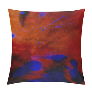 Personality  Abstract Textured Background With Stereo Effects: Red And Blue Patterns On Dark Backdrop Pillow Covers