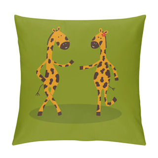 Personality  Cartoon Giraffes Character. African Hand Drawn Animals.  Pillow Covers